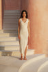 Isa Knit Cotton Jacquard Midi Dress / Ivory Maxi white Flowers